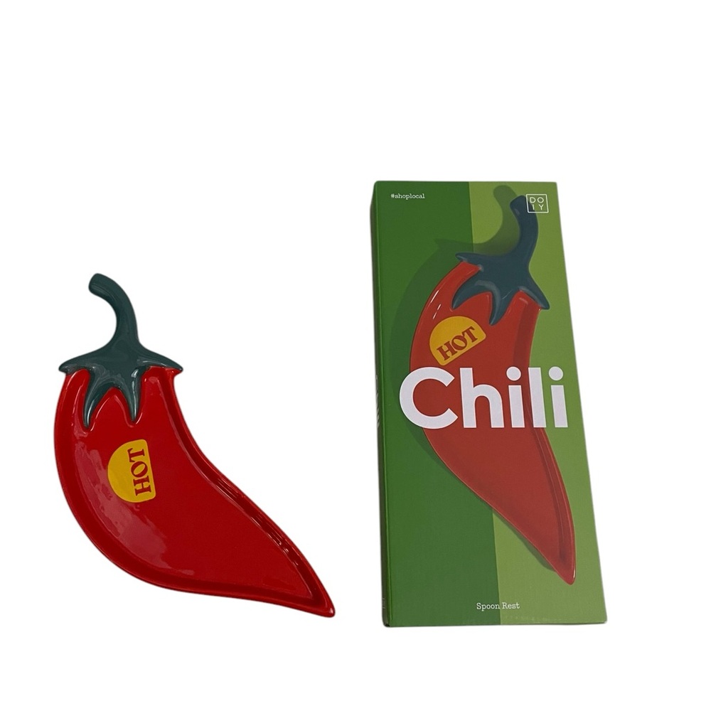 Hot Chili Pepper Ceramic Spoon Rest 9.5” Long